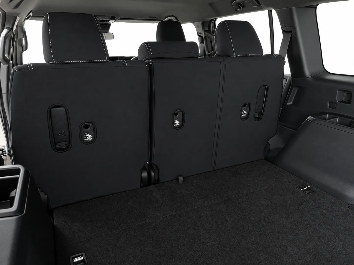 Toyota Landcruiser Prado 250 series neoprene car seat covers rear view of second row