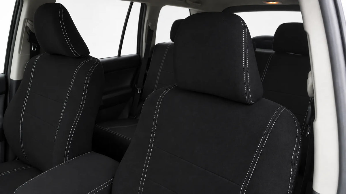 Toyota Landcruiser Prado 150 neoprene car seat cover view of front covers